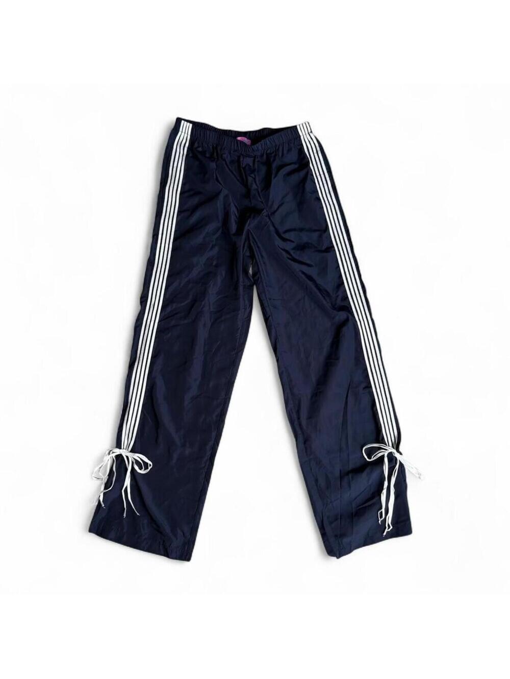 NWT Women's Y2K Edikted Navy blue white stripes track pants M Medium